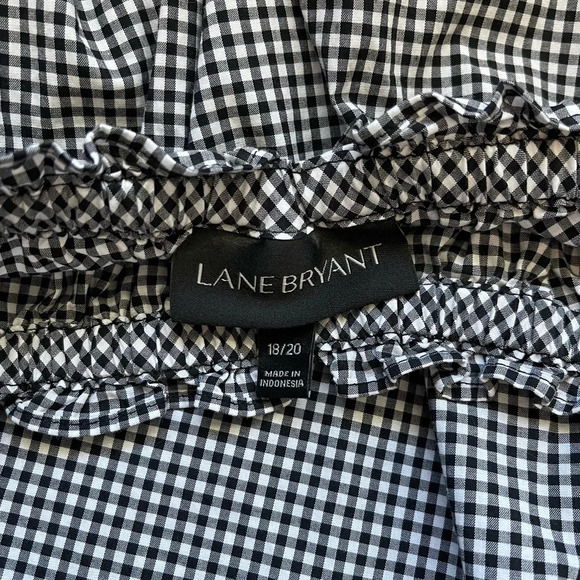 Lane Bryant Black & White Gingham Print Off the Shoulder Top 2X Women’s - Picture 8 of 10